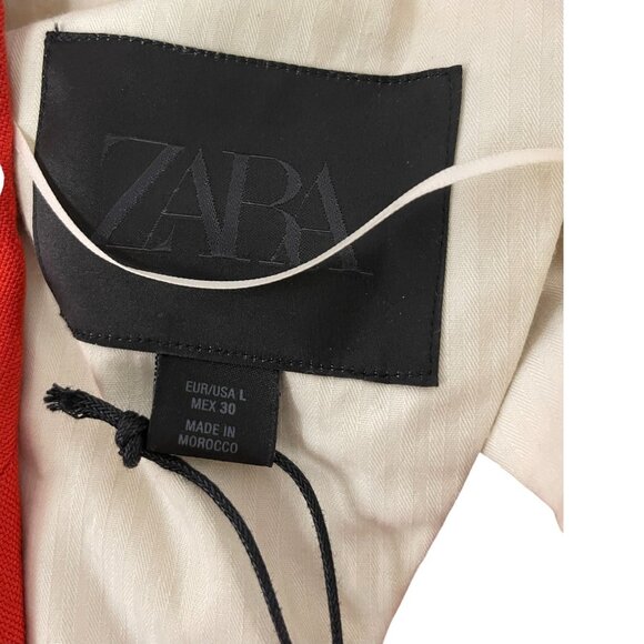 Zara Womens Blazer Suit Jacket Large L Pumpkin orange Lined 2922/041 NWT - Picture 8 of 16